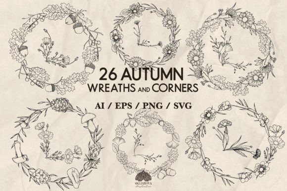 Autumn Wreaths and Corners Svg Png Eps: A Versatile Creative Resource for Seasonal Projects