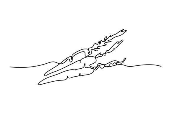 Carrot One Continuous Line Design: A Unique Vegetable Symbol Concept