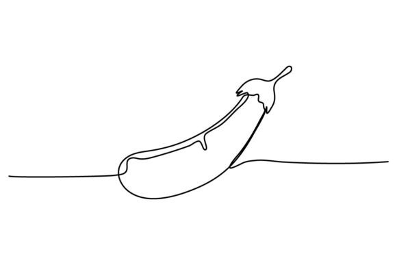 Eggplant One Continuous Line