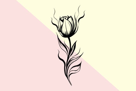 Flower Tattoo Silhouette 4: A Versatile Design for Creative Projects