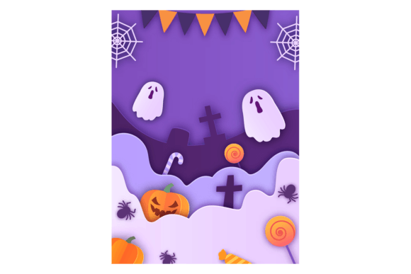 Halloween Paper Cut Background. Decorati