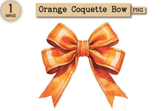 Orange Coquette Bow PNG Clipart 1: A Versatile Design for Modern Creativity