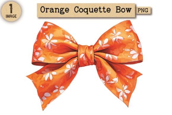 Orange Coquette Bow PNG Clipart 6: A Versatile Design Element for Creative Projects