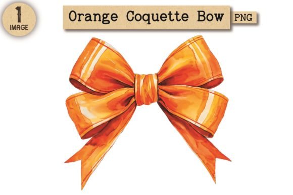 Orange Coquette Bow PNG Clipart 9
