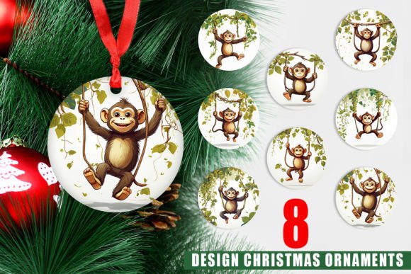 Ornament Cute Monkey and Christmas Ornaments PNG: A Creative Way to Decorate Your Holiday
