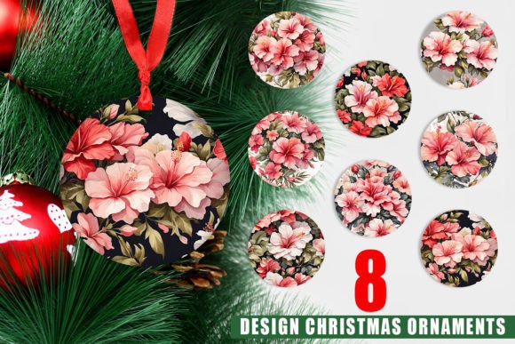 Ornament Hibiscus Pattern: Elegant Christmas Design