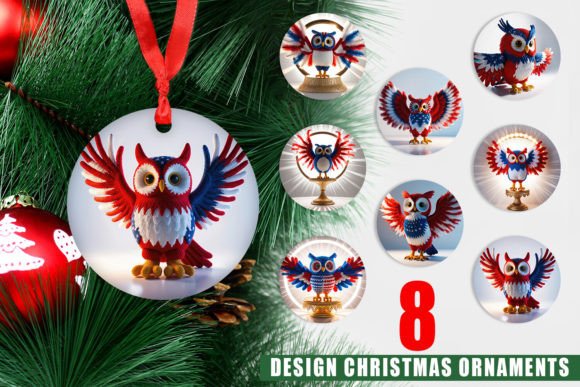 Ornament Patriotic Owl Crochet