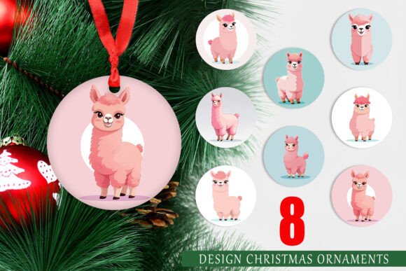 Ornament Pink Alpaca Valentine