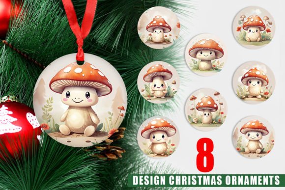 Ornament Watercolor Mushrooms