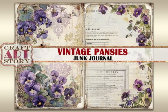 Pansies Junk Journal Digital Paper: A Versatile Resource for Creative Projects