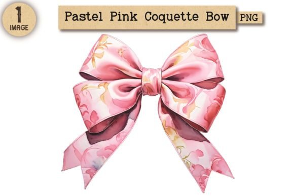 Pastel Pink Coquette Bow Clipart PNG 3