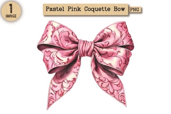 Pastel Pink Coquette Bow Clipart PNG 30