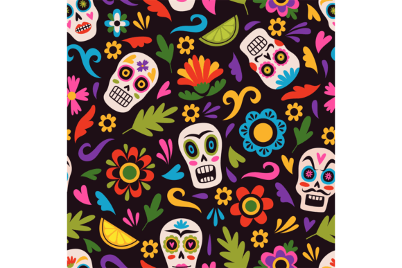Seamless Pattern Mexican Holiday. Tradit