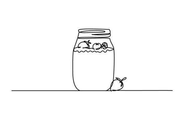 Strawberry Smoothie One Continuous Line: A Unique Drink Menu Design Concept