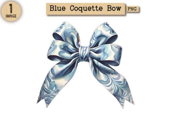 Vintage Blue Coquette Bow PNG 17: A Versatile Design for Creative Projects