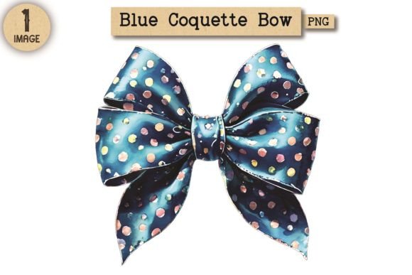 Vintage Blue Coquette Bow PNG 19