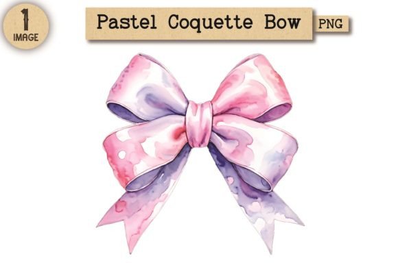 Vintage Pastel Coquette Bow PNG 11