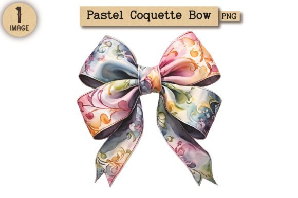 Vintage Pastel Coquette Bow PNG 22: A Versatile Design for Creative Projects