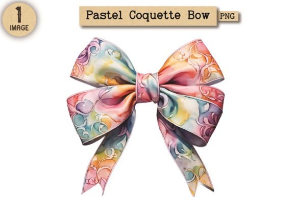 Vintage Pastel Coquette Bow PNG 24