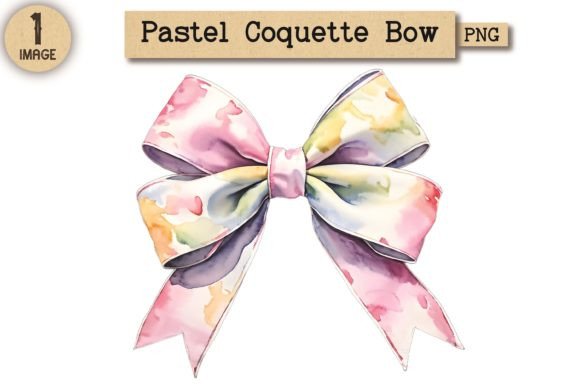 Vintage Pastel Coquette Bow PNG 4