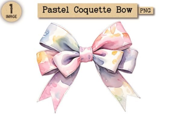 Vintage Pastel Coquette Bow PNG 7