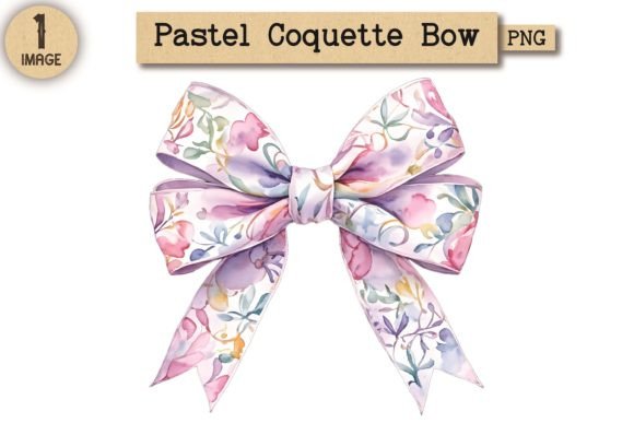 Vintage Pastel Coquette Bow PNG 8
