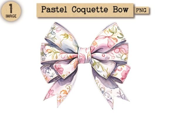 Vintage Pastel Coquette Bow PNG 9
