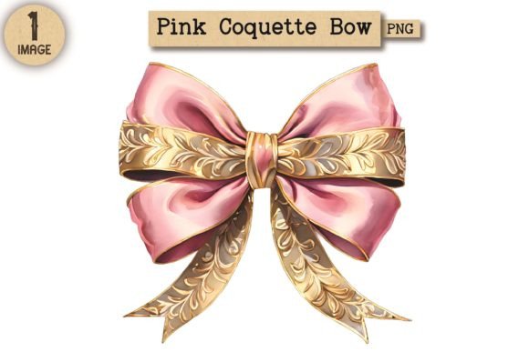 Vintage Pink Coquette Bow PNG 25: A Versatile Design for Creative Projects