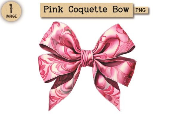 Vintage Pink Coquette Bow PNG Clipart 1