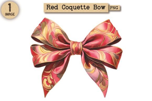 Vintage Red Coquette Bow PNG Clipart: A Versatile Design Element for Creatives