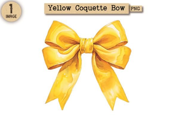 Vintage Yellow Coquette Bow PNG 16: A Versatile Digital Asset for Creative Projects