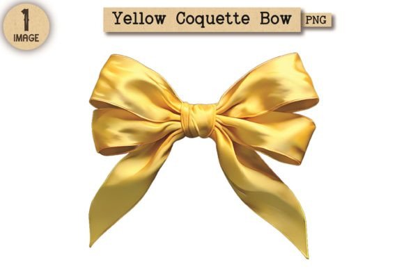 Vintage Yellow Coquette Bow PNG: A Versatile and Adorable Design for Creative Projects