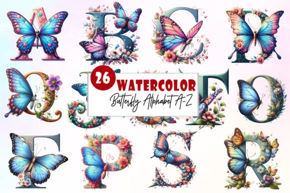 Watercolor Butterfly Alphabet Clipart: A Creative Resource for Designers and Artists